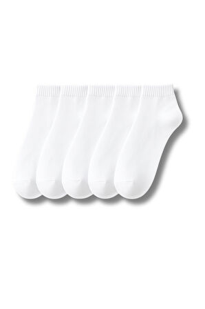 Kadın Beyaz Pamuklu Patik Çorap 5’li Paket