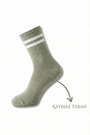 1 Çift Yeşil Yoga Pilates Kaydırmaz Çorap