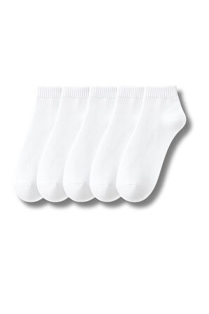 Erkek Beyaz Pamuklu Patik Çorap 5’li Paket
