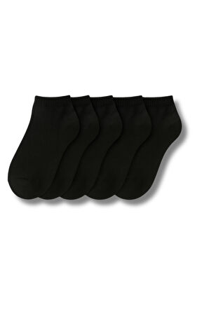 Erkek Siyah Pamuklu Patik Çorap 5’li Paket