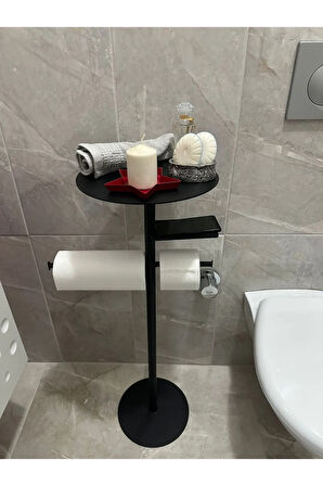 Lisa Plus Banyo Organizeri,Tuvalet Kağıtlık, Havluluk Siyah
