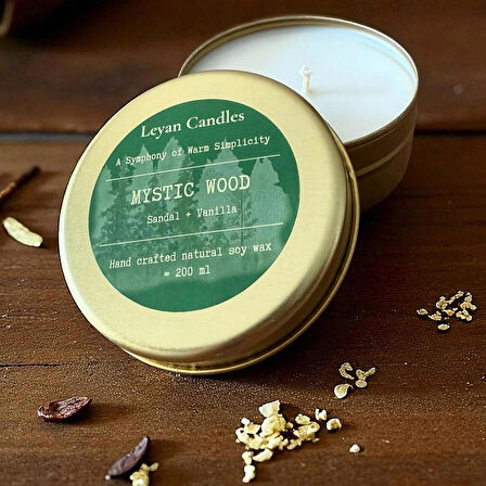 MYSTIC WOOD SANDAL, VANİLYA SOYA MUMU TENEKE KUTU