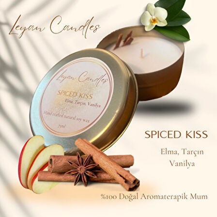 SPICED KISS ELMA ,TARÇIN ,VANİLYA SOYA MUM TENEKE KUTU