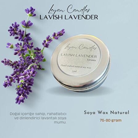 LAVISH LAVENDER LAVANTALI SOYA MUMU GÜMÜŞ TENEKE KUTU