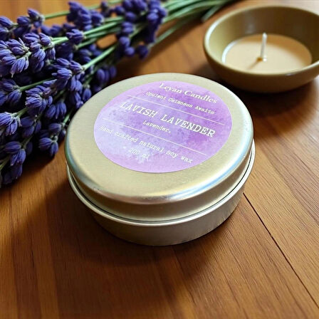 LAVISH LAVENDER LAVANTALI SOYA MUMU GÜMÜŞ TENEKE KUTU