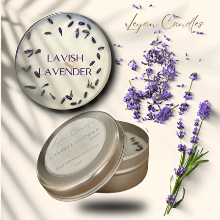 LAVISH LAVENDER LAVANTALI SOYA MUMU GÜMÜŞ TENEKE KUTU