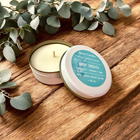 DEEP BREATH - OKALİPTÜS, LAVANTA, ADAÇAYI DOĞAL SOYA MUMU METAL KUTU 75 ML