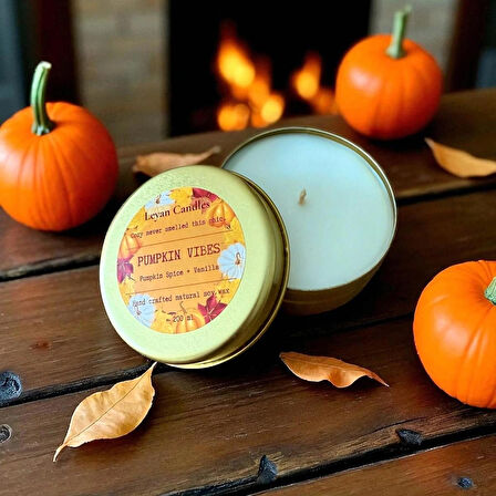 PUMPKIN VIBES - PUMPKIN SPICE ,VANILYA DOĞAL SOYA MUMU METAL KUTU 75 ML