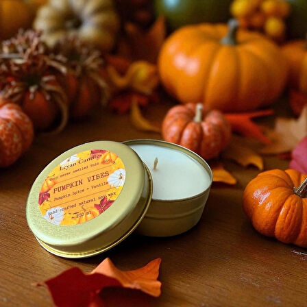 PUMPKIN VIBES - PUMPKIN SPICE ,VANILYA DOĞAL SOYA MUMU METAL KUTU 75 ML