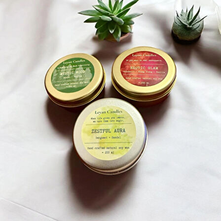 ÜÇLÜ SOYA MUM SETİ – Exotic Glam , Mystic Wood , Zestful Aura