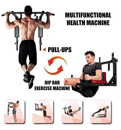 Leyaton Orjinal 3ü 1 Arada Duvar Barfiks Barı Dips Spor Aleti