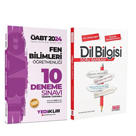 Yediiklim 2024 KPSS Fen Bilimleri Öğretmenliği 10 Deneme ve AKM Dil Bilgisi Soru Bankası Seti