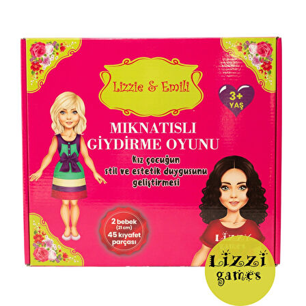 Mıknatıslı giydirme oyunu "Lizzie & Emili" Manyetik Oyun Seti