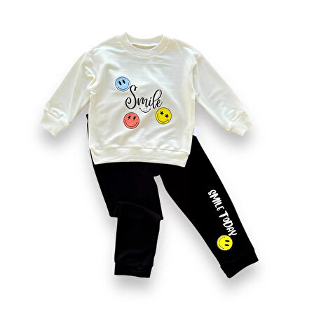 Lenaca 6-9-12-18 Ay Emoje Baskılı Pamuk Penye Kumaş Erkek Bebek Takımı