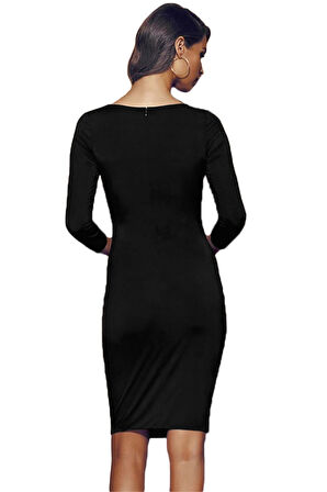 B101396 Ön Kısmı Bağcıklı Tek Parça Elbise