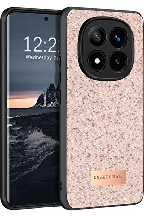 Onegif Xiaomi Uyumlu Redmi Note 14 Pro 4G Bright Simli Kapak - Pembe
