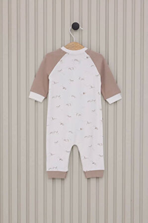 Lenaca Erkek Bebek Uzun Kol Patiksiz Tulum  Krem