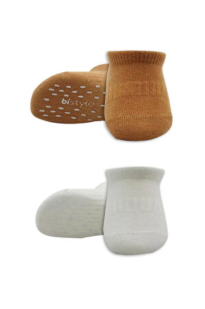 Lenaca 2'li Sneakers Kaymaz Colours Penye Çorap Bs20104 Ekru Hardal