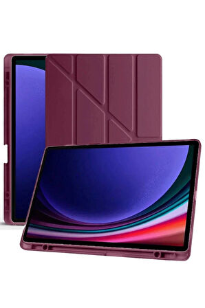 Samsung Uyumlu Galaxy X610 Tab S9 FE Plus 12.4 Kılıf Kalemlikli Mars Tablet Kılıfı - Mor