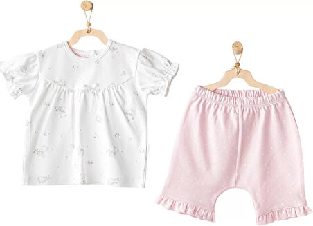 Lenaca Cuddly Bunny Bear 2'li Bebe Takım Pink