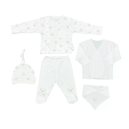 Lenaca Andywawa Ac25560 Newborn Set Tinny Ships 5'li Hastane Çıkışı Ekru