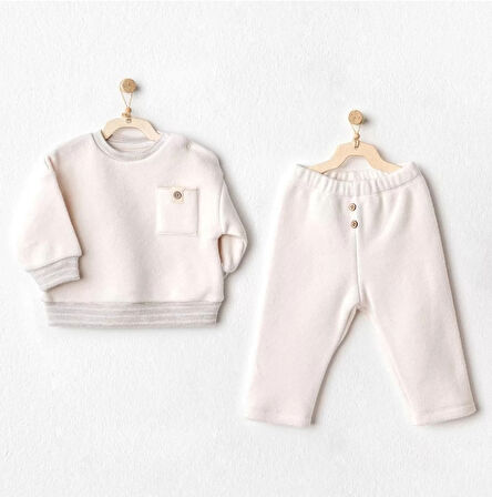 Lenaca 5158 Soft 2'li Bebe Takım Ekru