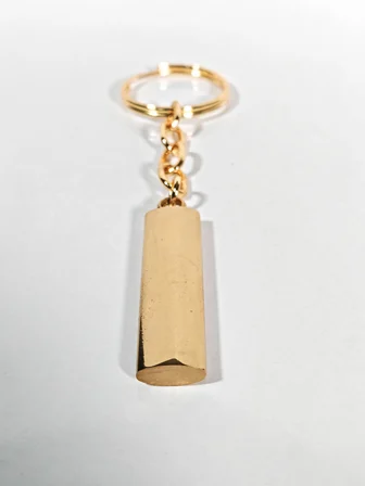 Lazer Kazımaya Uygun Boş Gold Çubuk Anahtarlık - Kişiselleştirilebilir Metal Bar Künye