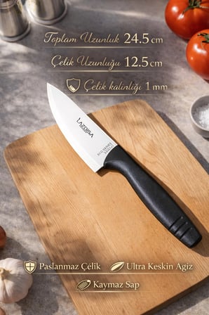 Eco Serisi Mutfak Bıçak Seti Et Ekmek Sebze Şef Bıçağı 3 Lü Set ( Mft-8524)