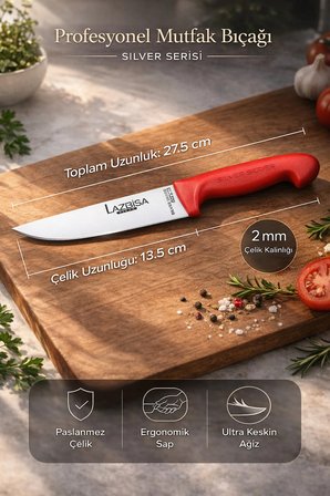 Silver Serisi Mutfak Bıçak Seti Et Ekmek Sebze Bıçağı 6 Lı Set Günlük Kullanım ( Mtf-202)