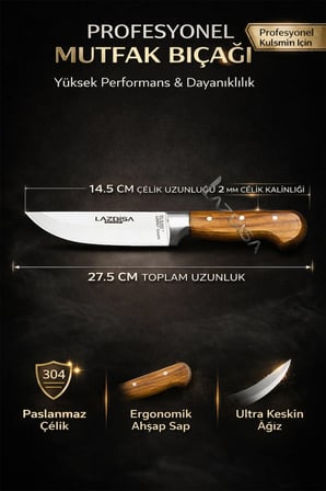Hand Craft Mutfak Bıçak Seti Et Ekmek Sebze Bıçağı 6 Lı Set Günlük Kullanım ( Mtf-038 )