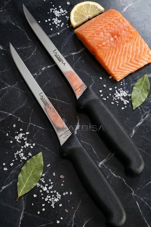 İncisive Serisi Mutfak Fileto Bıçağı Steak Bıçak Et Balık Tavuk Fileto Bıçağı 2 Li Set ( Mft-256 )