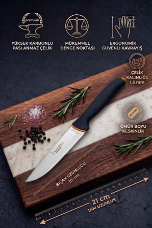 Platinum Serisi Mutfak Bıçak Seti Et Ekmek Sebze Meyve Bıçağı 4 Lü Set Günlük Kullanım (MFT-019)