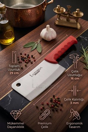 Silver Serisi Et Kemik Tavuk Satırı Mutfak Bıçak Satırı 2 Li Set ( Mft-005 )