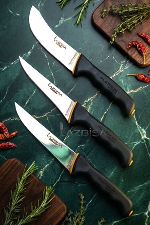 Platinum Serisi Mutfak Bıçak Seti Et Ekmek Sebze Meyve Bıçağı 3 Lü Set Günlük Kullanım (MFT-247)
