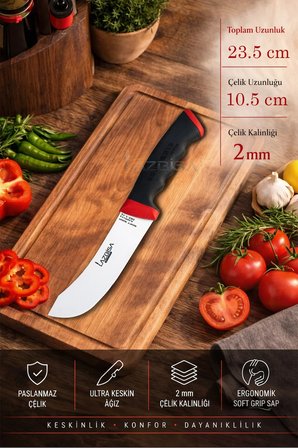 Soft Grip Mutfak Bıçak Seti Et Ekmek Sebze Bıçağı 5 Li Set Günlük Kullanım ( Mtf-784 )
