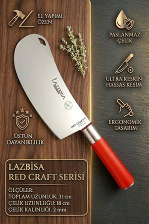 Red Craft Serisi Mutfak Şef Bıçak Seti Et Ekmek Sebze Şef Bıçağı 4 Lü Set Günlük Kullanım (MFT-271)