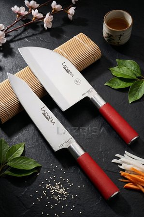 Red Craft Serisi Mutfak Şef Bıçak Seti Et Ekmek Sebze Bıçağı Günlük Kullanım (MFT-005)