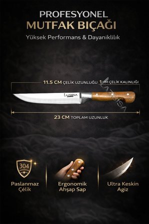 Hand Craft Mutfak Bıçak Seti Et Ekmek Sebze Bıçağı 3 Lü Set Günlük Kullanım ( Mtp-270 )