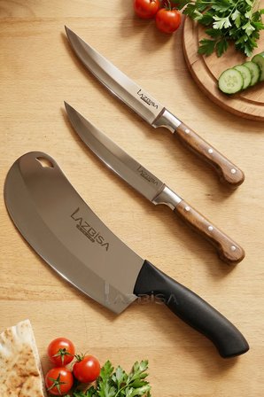İncisive Serisi Mutfak Bıçak Seti Et Ekmek Sebze Pizza Pide Salata Bıçağı 3 Lü Set ( Mtf-457)