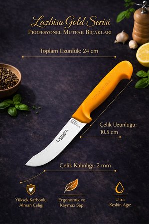 Gold Serisi Mutfak Bıçak Seti Et Ekmek Sebze Bıçağı 3 Lü Set Günlük Kullanım ( Mtf-001)