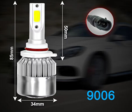 HB4 9006 Şimşek Etkili Led Xenon 6000K Beyaz