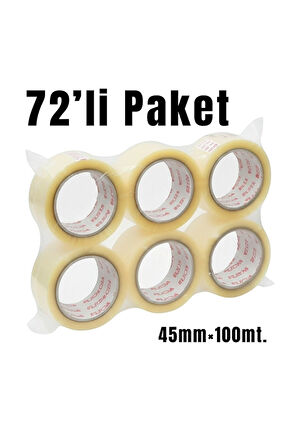 FT-2011 Hotmelt Şeffaf Koli Bandı 72'li Paket (45mm×100m)