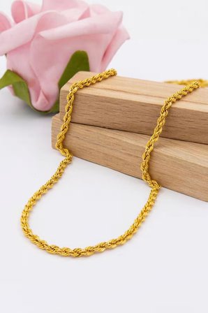22 Ayar Altın 3mm Halat 60 CM Kadın Zincir LZNC1025