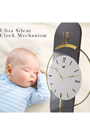 E X C L U S I V E Milano Time (LACİVERT LAKE) - Quartz Mekanizmalı (40X80CM) Metal Duvar Saati