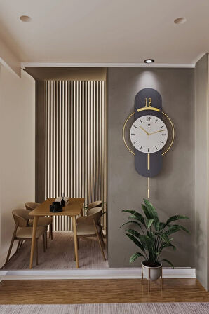 E X C L U S I V E Milano Time (LACİVERT LAKE) - Quartz Mekanizmalı (40X80CM) Metal Duvar Saati