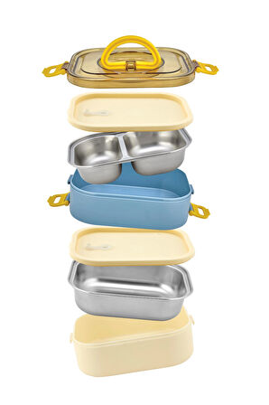 Yeni Nesil Sefer Tası / Lunch Box / Beslenme Kabı / Saklama Kutusu / Paslanmaz Çelik / 1300 ML 