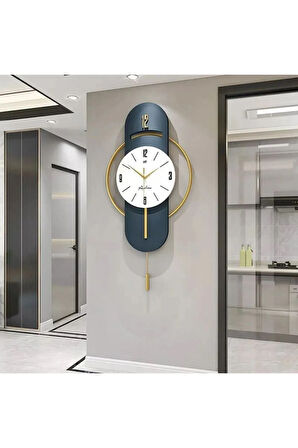 Lacivert Milano-led Yok (sarkaç Otomatik Değil )- Time Modern Dekoratif Metal Camlı Duvar Saati