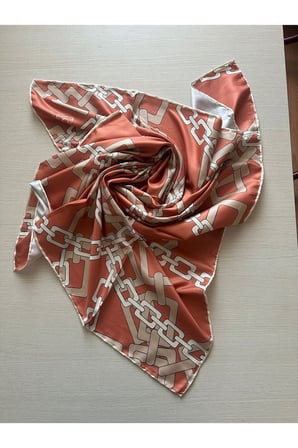 Parlak Royan Eşarp (Kırmızı Turuncu ve Tarçın)