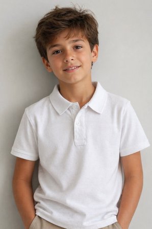 Çocuk Okul Tişörtü Polo Yaka Pamuklu Rahat ve Dayanıklı Günlük Kullanım T-Shirt
