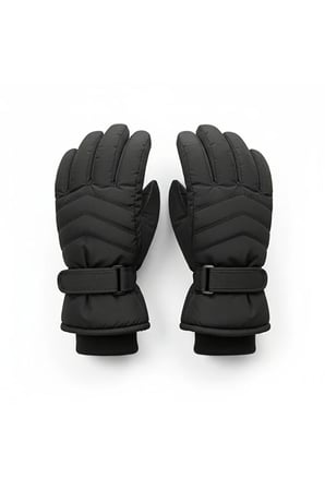 Erkek İçi Polarlı Suya Dayanıklı L ve XL Beden Motosiklet Günlük Kayak Eldiveni Siyah